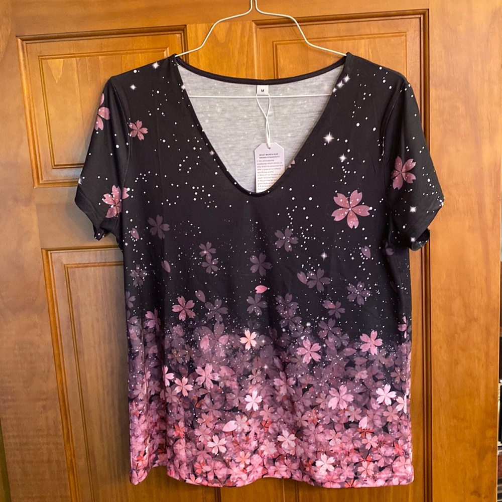 Blouse Navy and Pink  Floral